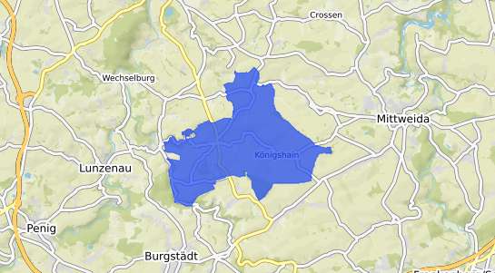 Bodenrichtwertkarte Königshain-Wiederau